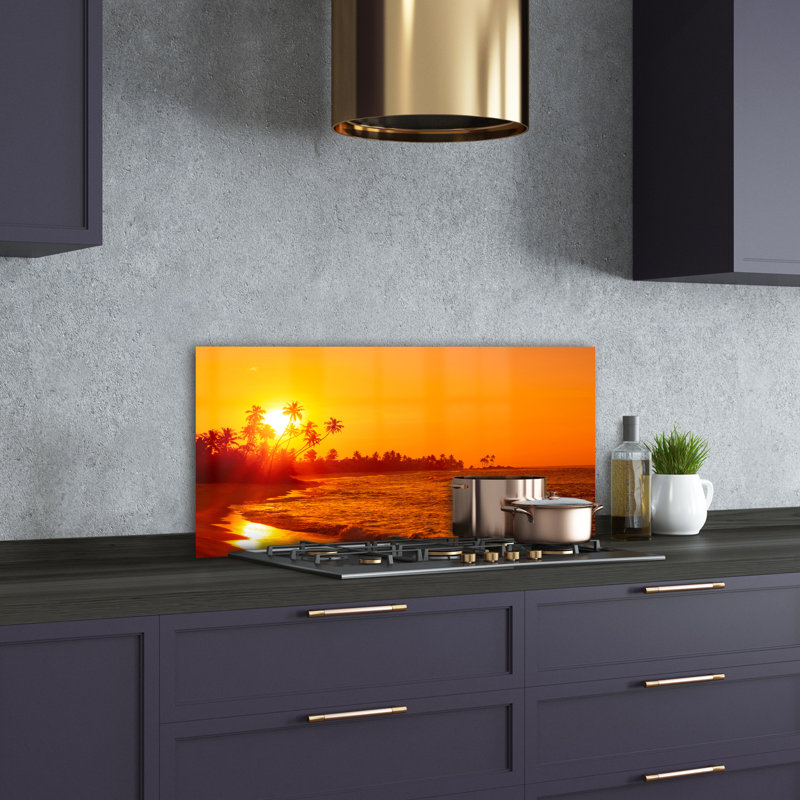 Millendon 50cm W x 100cm L Glass Peel and Stick Panel
