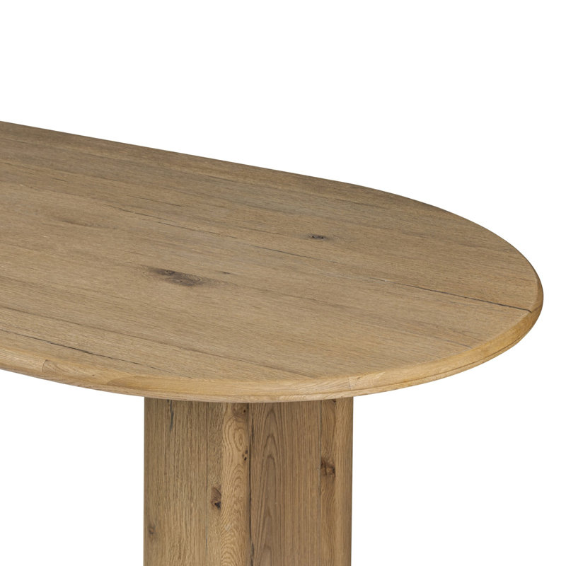 Paden Oval Dining Table, Worn Oak Veneer, 30" H x 94" W x 42" D