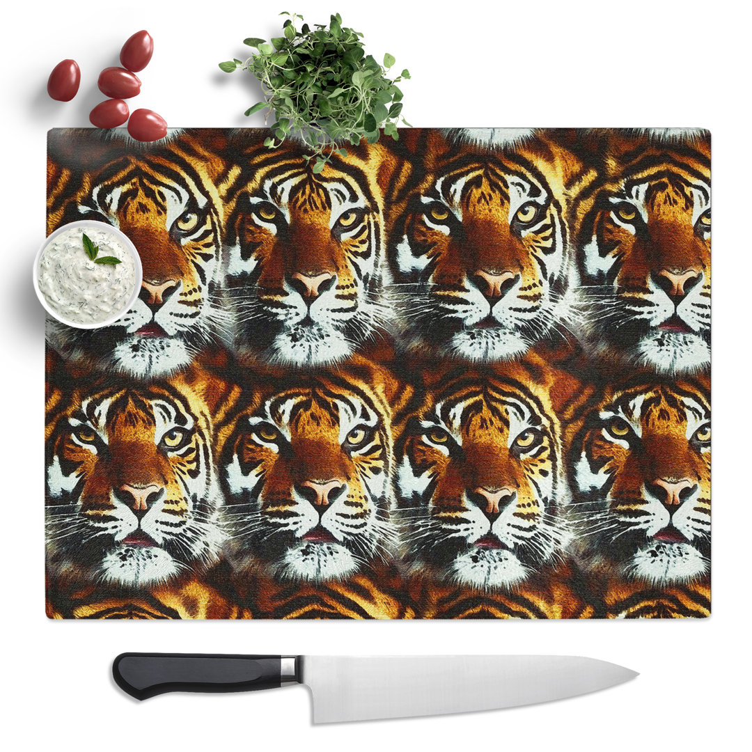 Tiger Pattern Vol.1  Glass Chopping Board