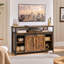 Industrial TV Stand Media with Sliding Barn Doors for 55 Inch TV