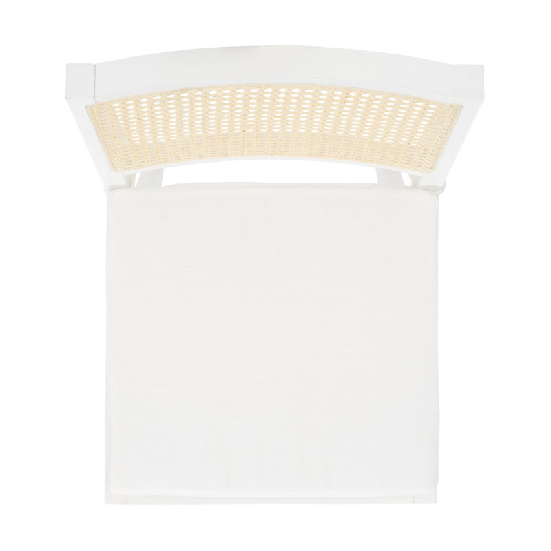 Colette Rattan Barstool, White/Natural, Bar Stool (28.7" Seat Height)