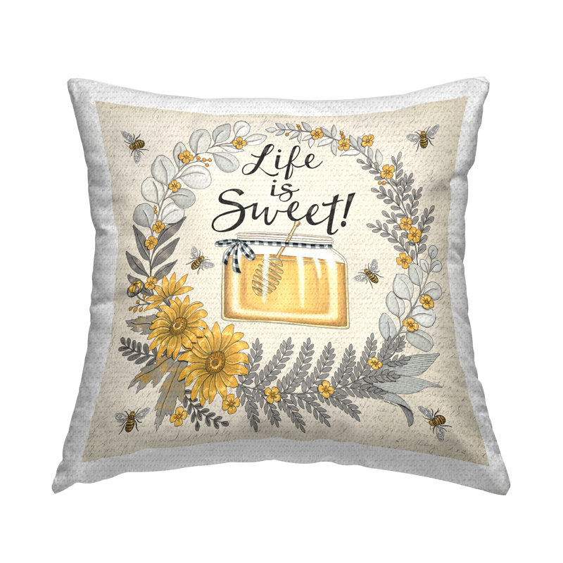 Coussin d'extérieur Life Is Sweet Wreath par Deb Strain