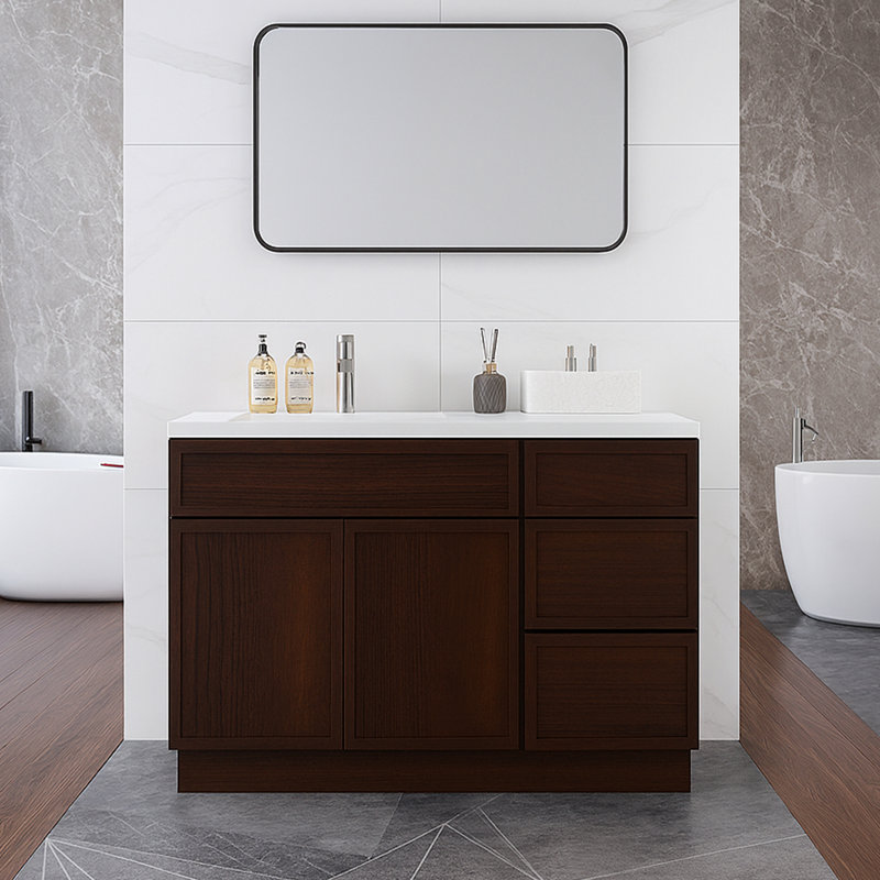 45'' Single Bathroom Vanity Base Only, Brown