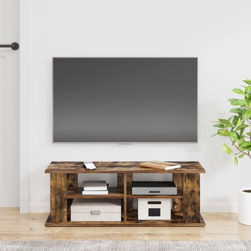 Unfinished TV Stand for TVs up to 77", Smoked Oak