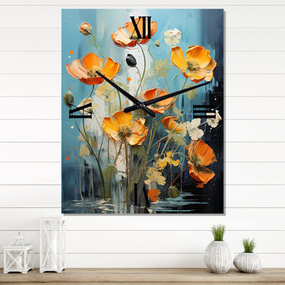 Horloge murale Buttercups Burst With Fierce Brushwork II - Buttercups