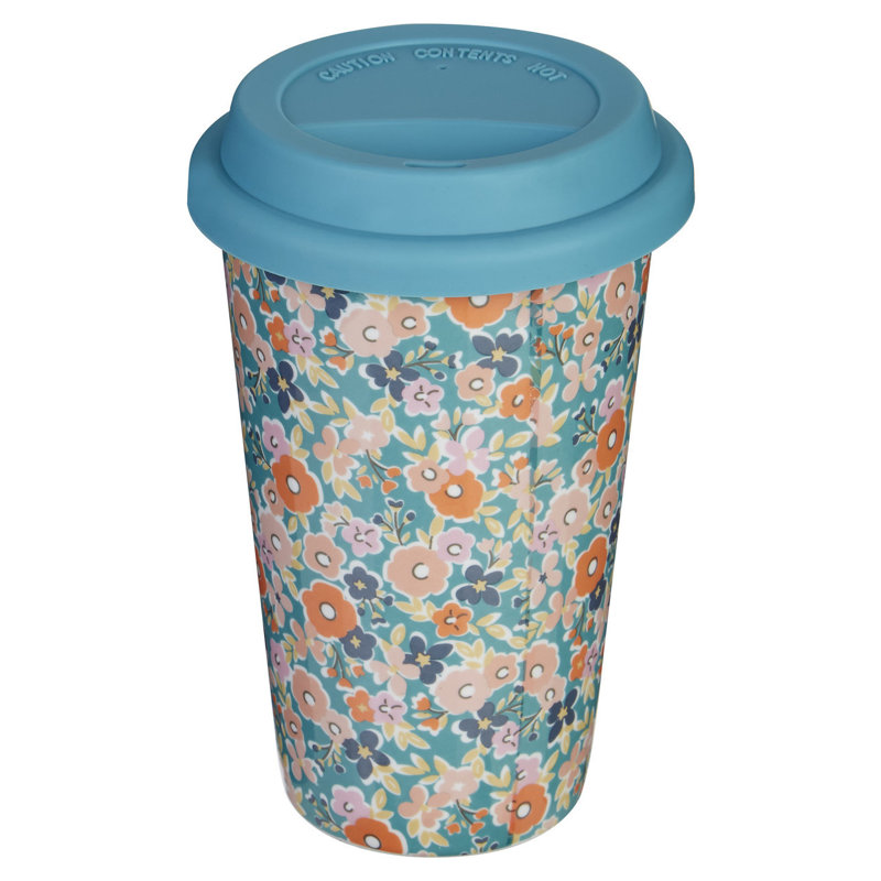 Premier Housewares 330ml Double Wall Insulated Porcelain China Travel Mug