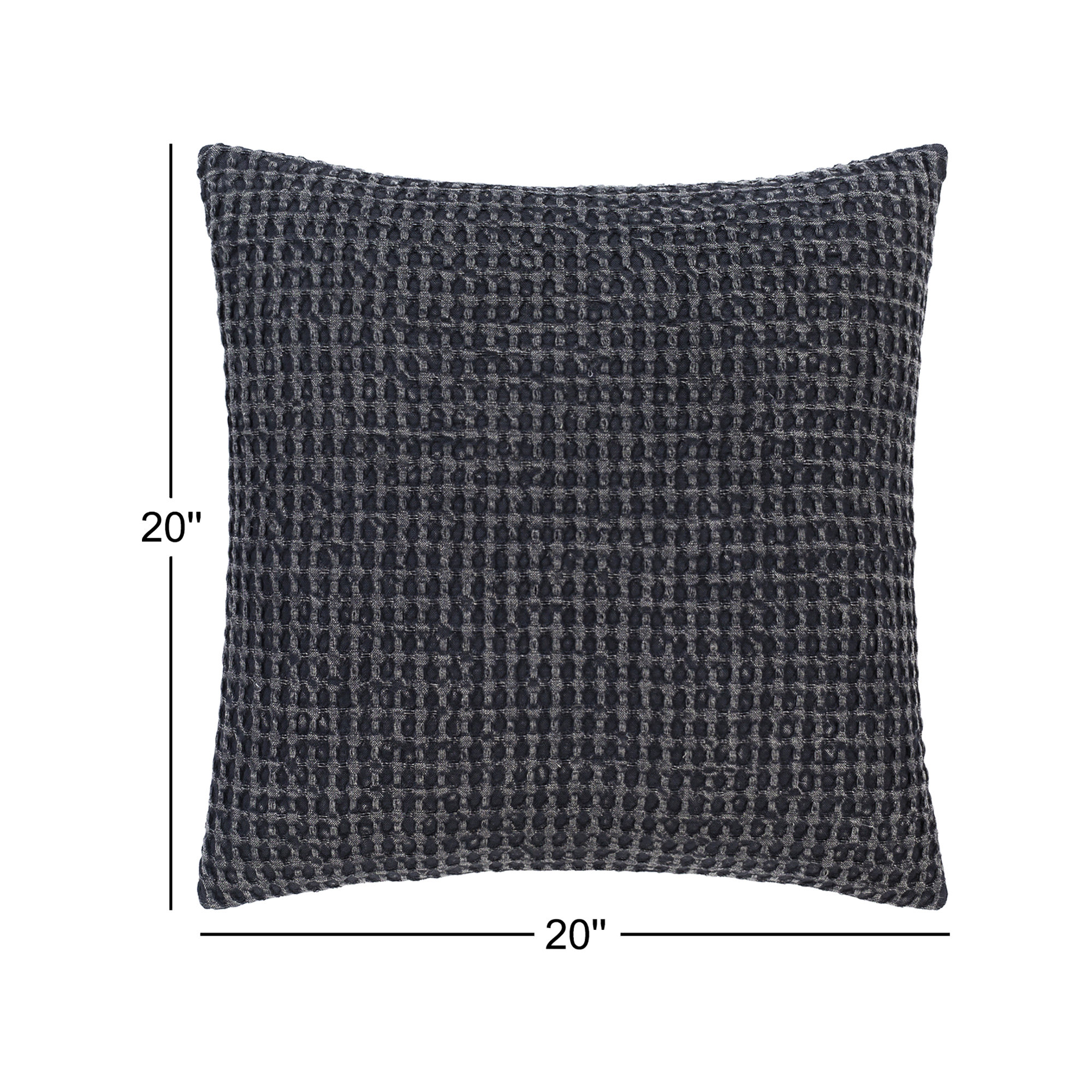 Kappa Geometric Cotton Throw Pillow, 20" x 20" , Black, No Fill