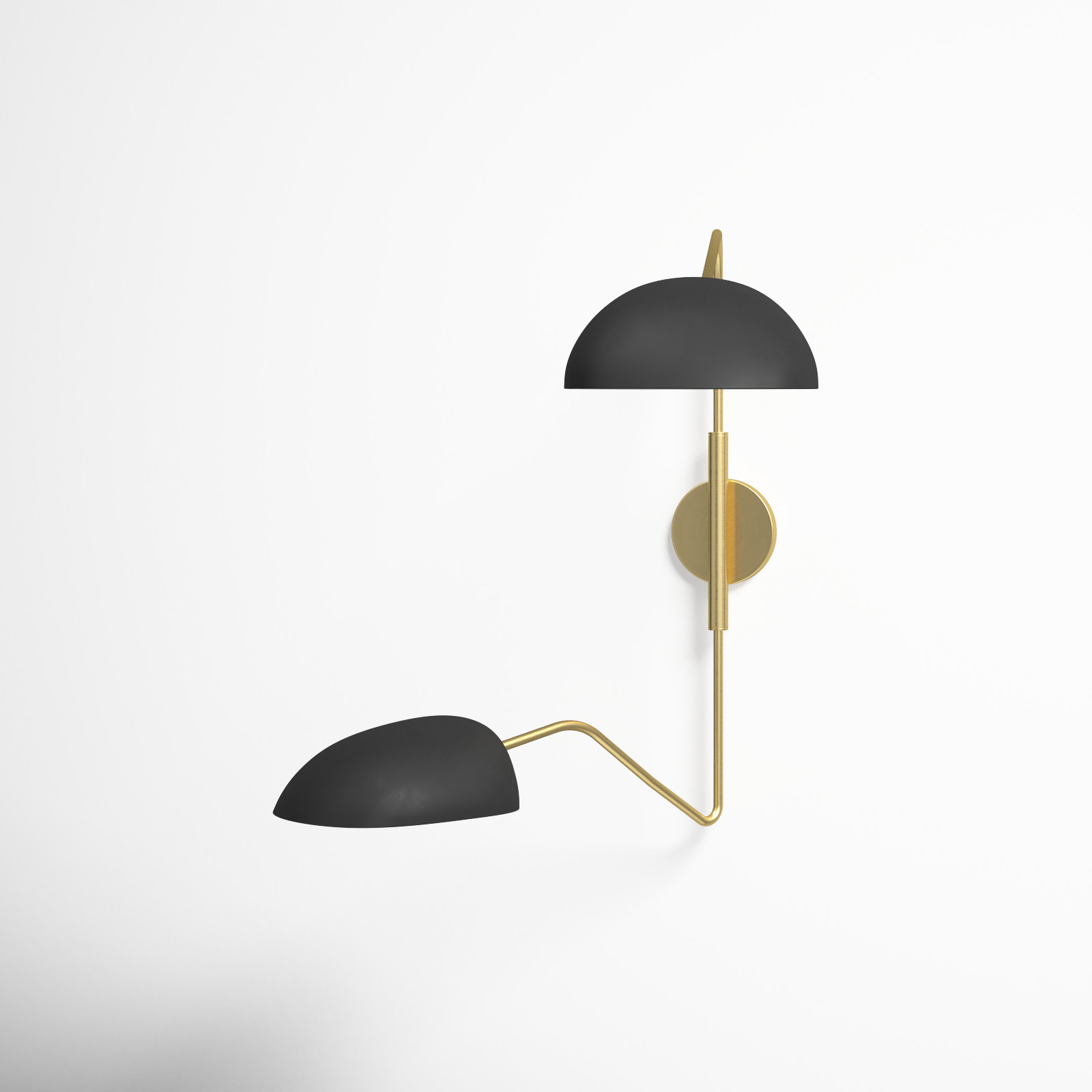 Adarna 2 Light Dimmable Swing Arm Sconce, Midnight Black