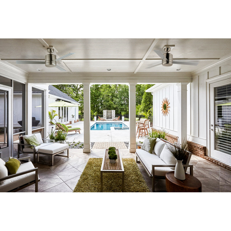 52'' Ceiling Fan with LED Lights, Satin Nickel