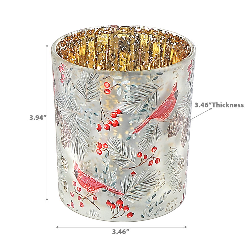 Petit porte-bougie en verre Cardinal - ensemble de 2, H 5 po x l 5 po x P 5 po
