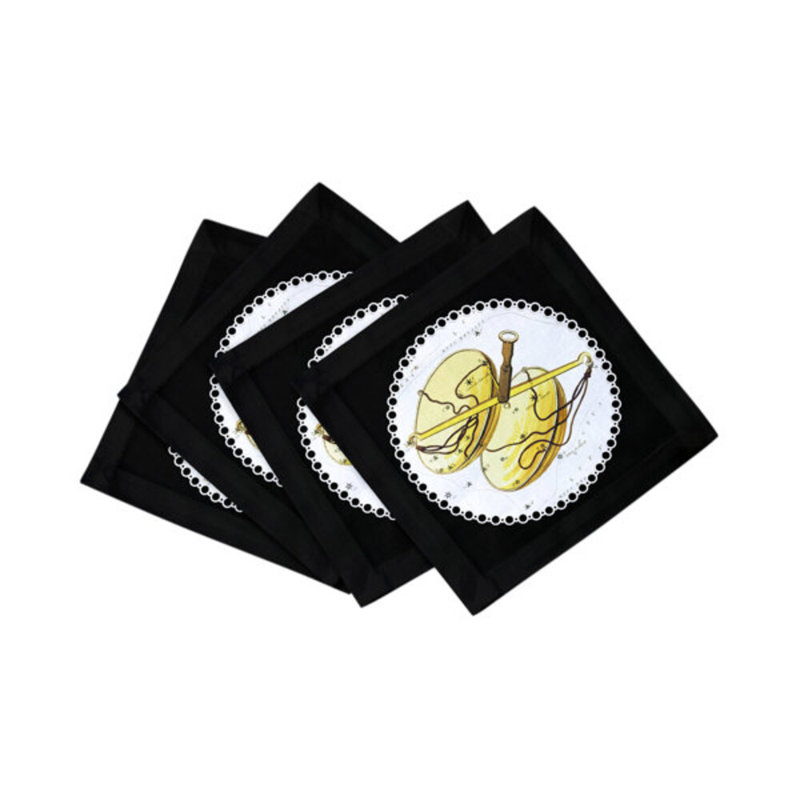 Cotton Blend Square Napkins, Black
