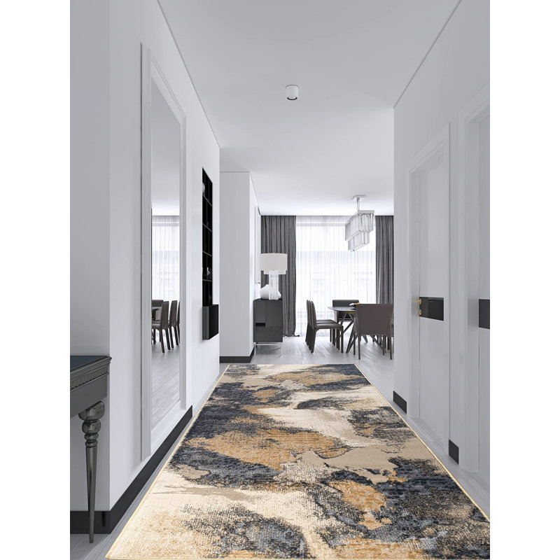Transitional Area Rug for Living Room, Polypropylene Abstract Rug, Indoor Floor Carpet - 5x8, 6x9, Runner 2'7" x 9'10"