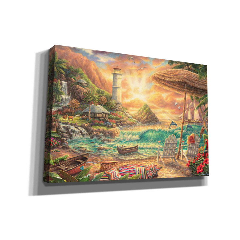 «Love the Beach» par Chuck Pinson, art mural sur toile, H 18 po x l 26 po x P 0,75 po