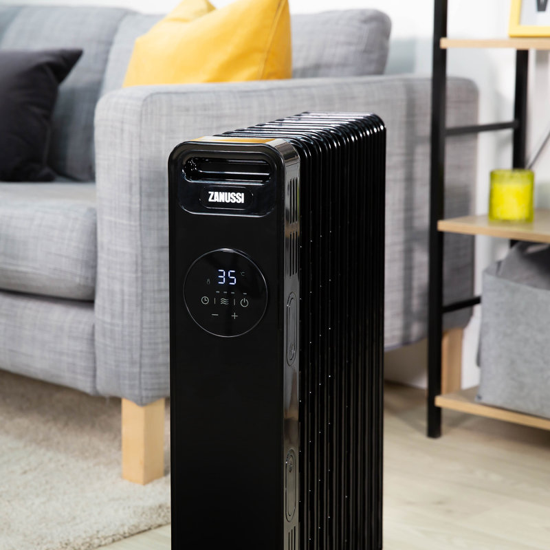 Zanussi 2300W Electric Compact Space Heater with Adjustable Thermostat, Black