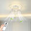 Mini ventilateur de plafond en cage 12 po avec lumière et télécommande - blanc-556446532-556446531