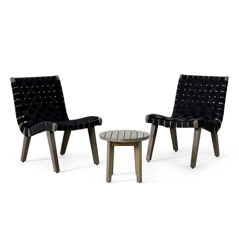 Ensemble charmant de sièges d'extérieur 3 pièces pour toutes les occasions, rehaussant l'expérience du patio
