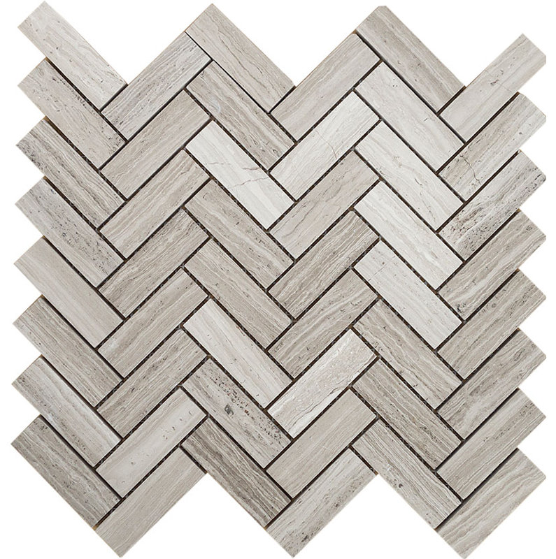 Carreau de mosaïque en marbre à chevrons 1 po x 3 po Highland