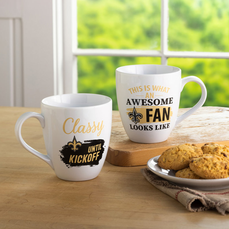 Ensemble de 2 tasses à café NFL, New Orleans Saints