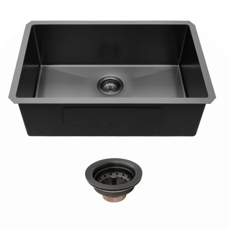 Évier de cuisine encastré simple avec ensemble de drain