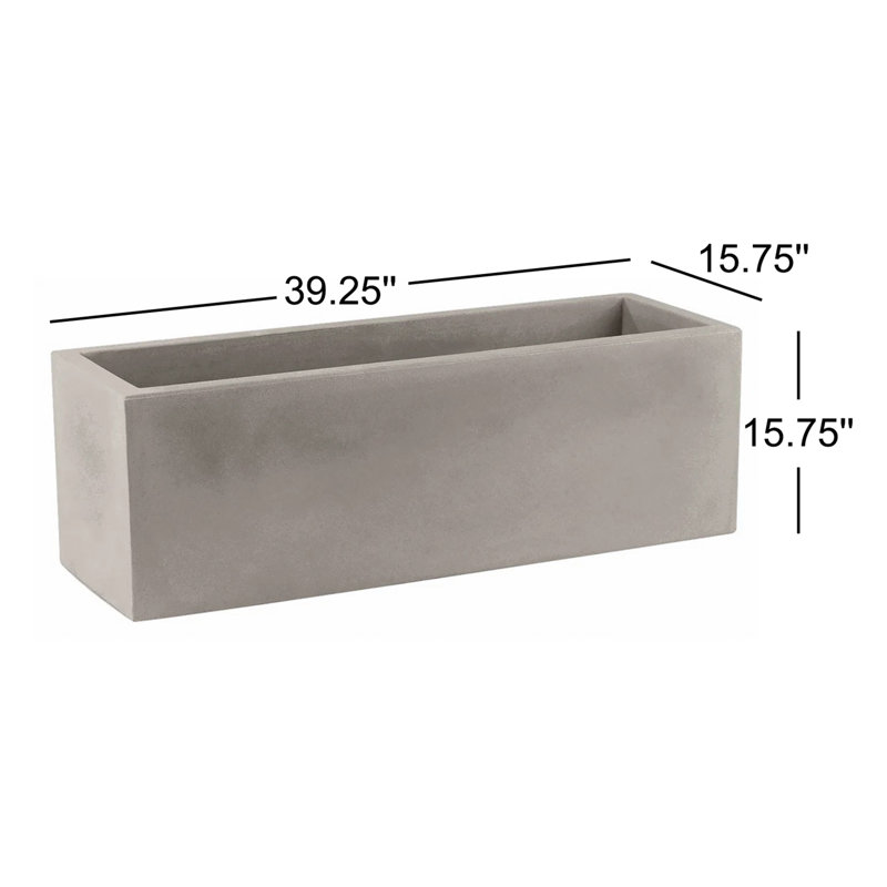 Jardiniere - Resin Pot Planter - Basic, 15.75" H x 39.25" W x 15.75" D, Taupe