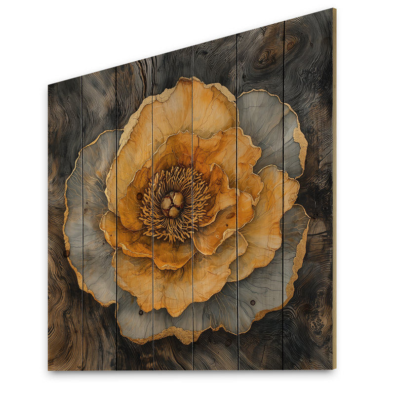 Fleurs d'automne d'automne sur onyx Crystal River III - décoration murale en bois de maman - sur bois de pin naturel
