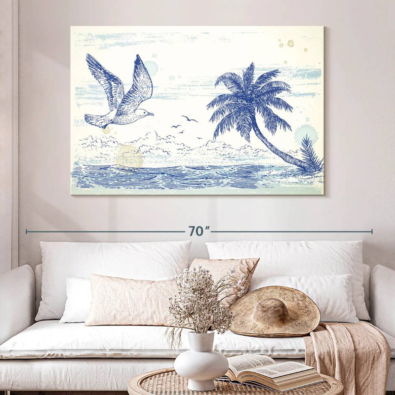 Summer Beach Drawing, 34" H x 51" W