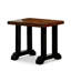 Ardella Table de bout rectangulaire en placage de bois de tabac tabac avec pieds noirs