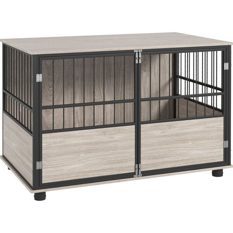 Table d'appoint pour chien 39,5 ", 3 portes pour grand chenil canins, meubles en bois 3 portes pour chiens