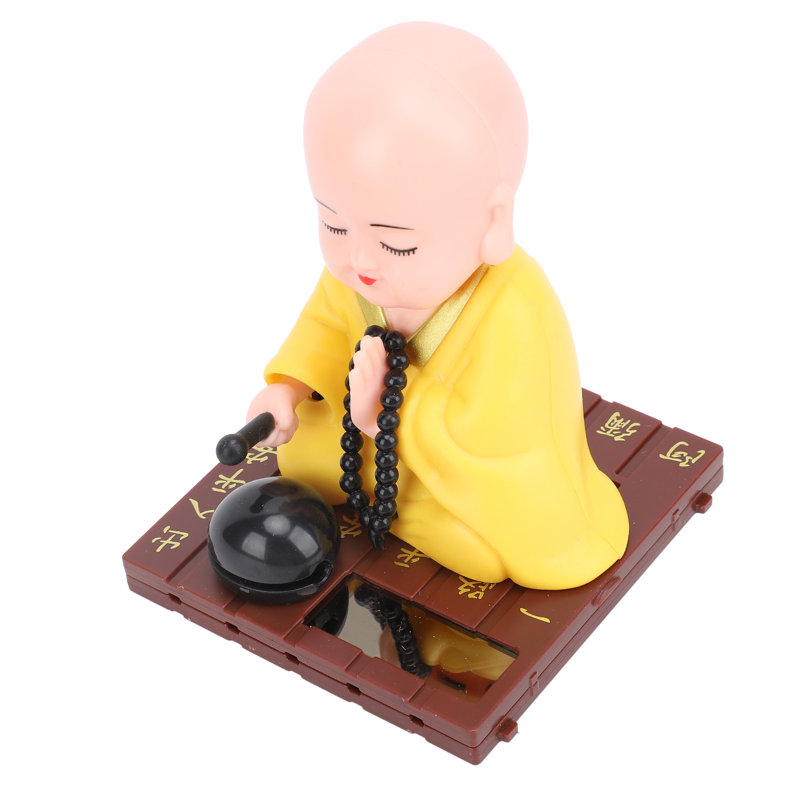 Figurine solaire petit moine avec capteur de lumière amusant