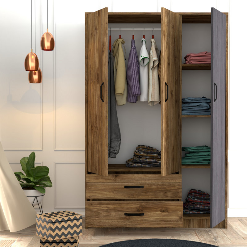 Armoire Abba, Noyer / gris