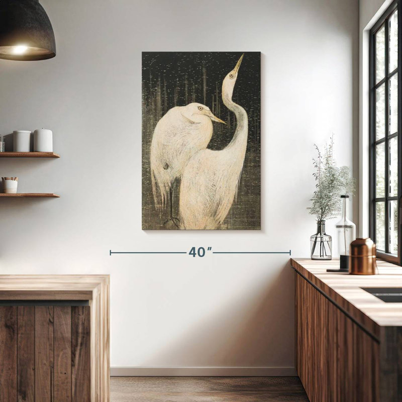Brampt Twee Zilverreigers, 39" H x 26" W