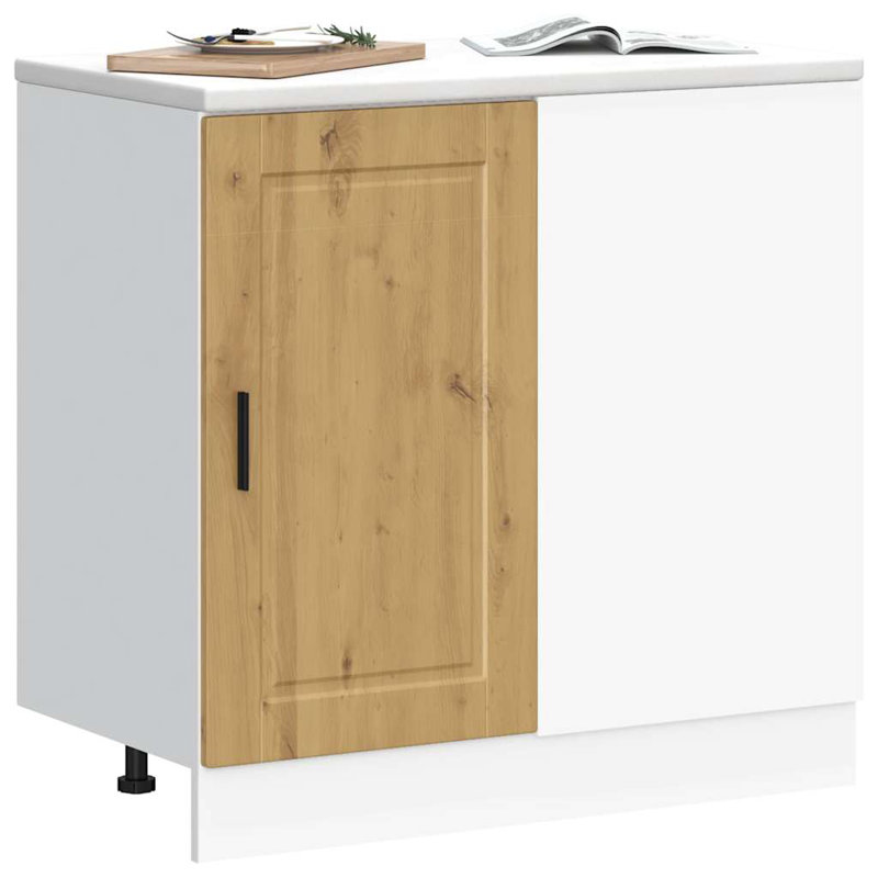 Latitude Run Kitchen Corner Base Cabinet Porto Engineered Wood, artisan oak