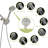 8 Hand Shower And 4.7" Rain Showerhead, Brushed Nickel Finish Dual Showerhead ,