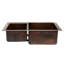 33" Hammered Copper 40/60 Double Basin Kitchen Sink