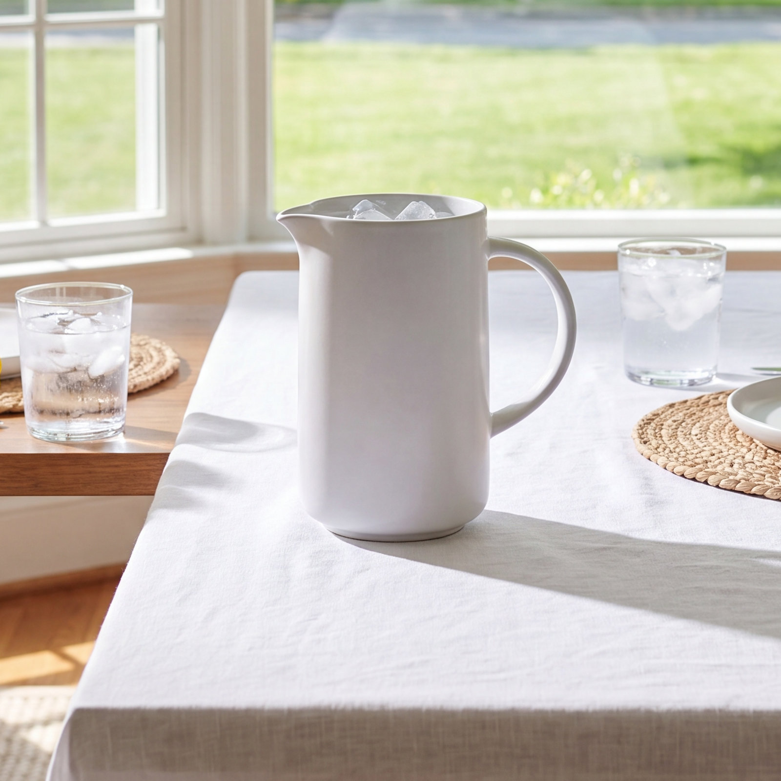 Stoneware Pitcher, White