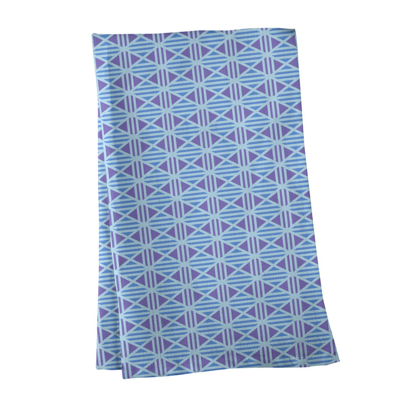 Serviette de thé à losanges doublés Mcguigan, Polyester sergé, Bleu / Mauve