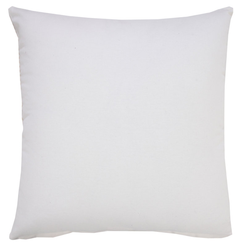 Housse de coussin 100% coton Ira, 20 po X 20 po, Beige / Blanc, Pillow Cover Only - No Insert