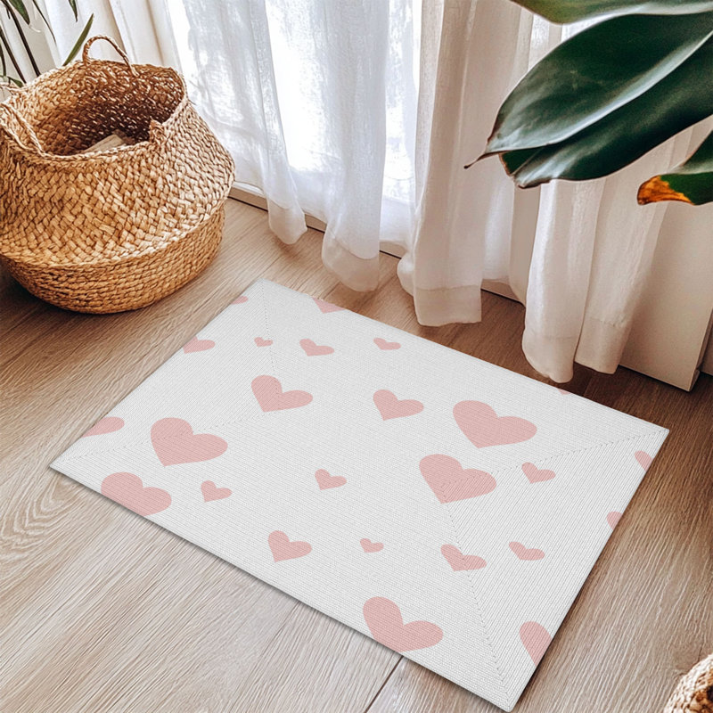 Tapis tressé Minimal Heart Vibes, Rectangulaire 3 pi x 5 pi