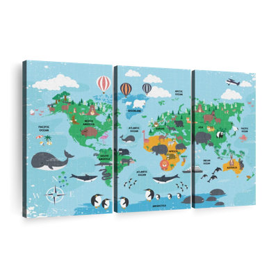 "Carte du monde pour enfants" sur toile