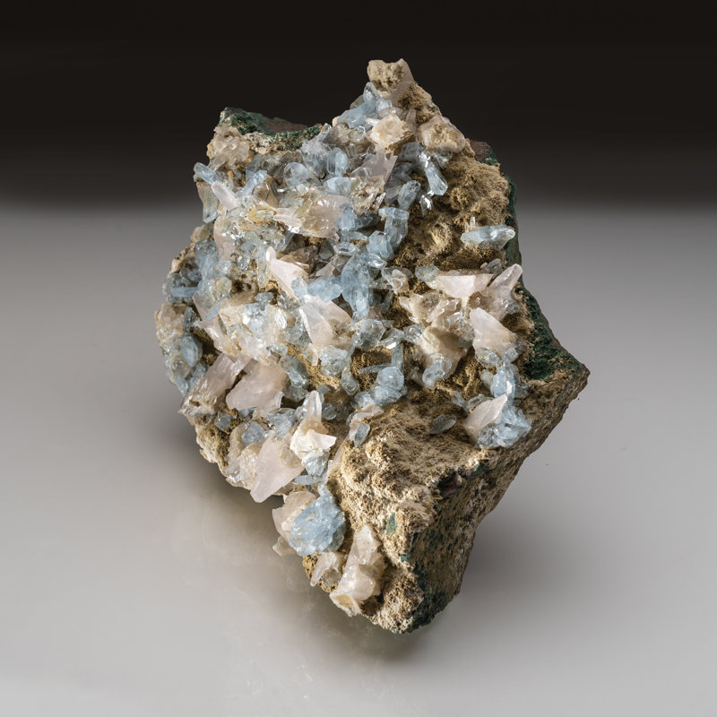 Genuine Barite with Calcite Cluster