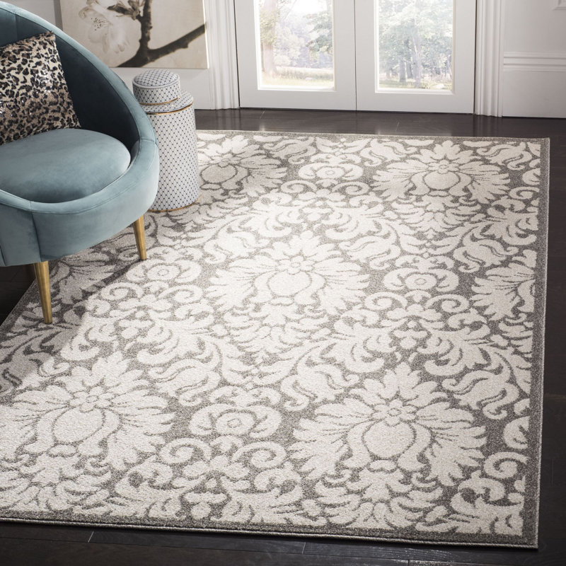 Carman Performance Floral Rug, Rectangle 4' x 6'
