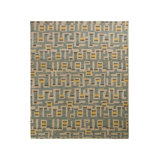 Scandinavian Hand Knotted Wool Geometric Area Rug
