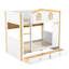 House-Shaped Bunk Bed with Storage Drawers & Shelves, Solid Wood Kids Loft Bed, Natural-1719278915