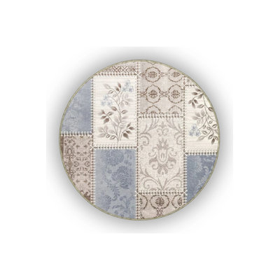 Bali Blue Patchwork Washable Indoor/Outdoor Area Rug