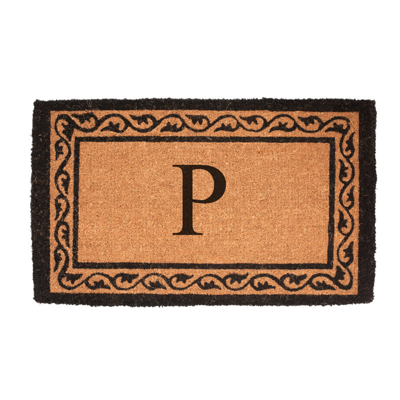 Monogram Mat Outdoor Doormat, 1'10" x 3', P