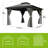 Outdoor Metal Hardtop Patio Gazebo with Privacy Curtain and Mosquito Netting-100140186