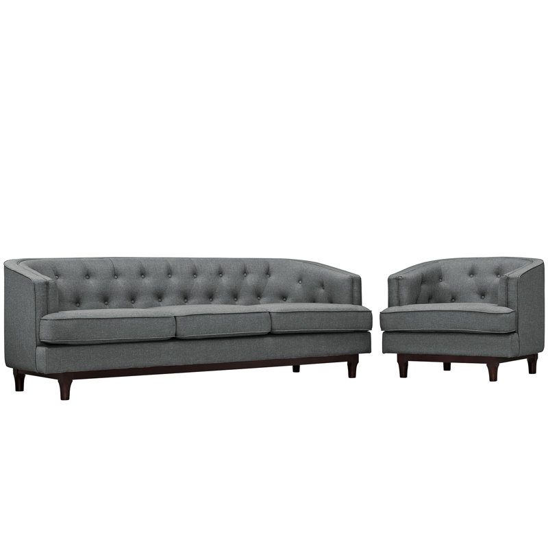 Ensemble de canapé et de chaises Modway Strick & Bolton Allington, Velours gris performance