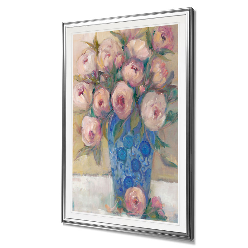 « oriental bouquet ii », reproduction, H 30 po x l 22 po x P 1,5 po, Cadre argenté