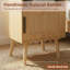 Table de chevet en rotin 22,83 po avec porte et tablette ouverte