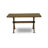 6 Piece Dinette Set Contains a Rectangle Dining Table with X-Legs and 4 Brown Linen Fabric Parson Chairs with a Bench, Distressed Jacobean Finish-1951659496-1951659499-1951659498